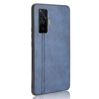 For Vivo iQOO 5 Pro 5G Shockproof Sewing Cow Pattern Skin PC + PU + TPU Case(Blue)