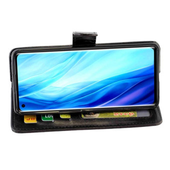 For OPPO Reno4 Pro(4G) Crazy Horse Texture Leather Horizontal Flip Protective Case with Holder & Card Slots & Wallet & Photo Frame(Black)