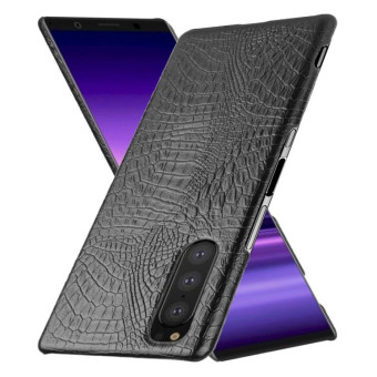 For Sony Xperia 5 II Shockproof Crocodile Texture PC + PU Case(Black)