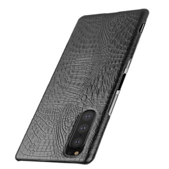 For Sony Xperia 5 II Shockproof Crocodile Texture PC + PU Case(Black)