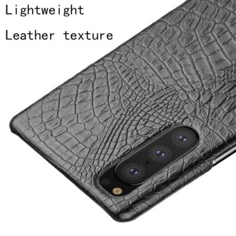For Sony Xperia 5 II Shockproof Crocodile Texture PC + PU Case(Black)