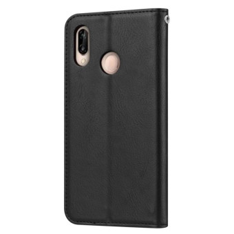 Knead Skin Texture Horizontal Flip Leather Case for Huawei Nova 3e / P20 Lite, with Photo Frame & Holder & Card Slots & Wallet(Black)