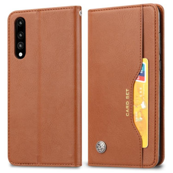 Knead Skin Texture Horizontal Flip Leather Case for Huawei P20 Pro, with Photo Frame & Holder & Card Slots & Wallet(Brown)
