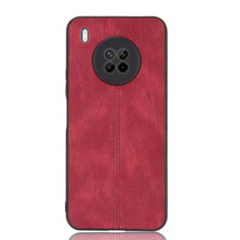For Huawei Y9a Shockproof Sewing Cow Pattern Skin PC + PU + TPU Case(Red)