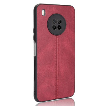 For Huawei Y9a Shockproof Sewing Cow Pattern Skin PC + PU + TPU Case(Red)
