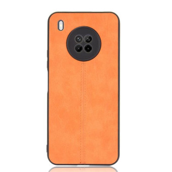 For Huawei Y9a Shockproof Sewing Cow Pattern Skin PC + PU + TPU Case(Orange)