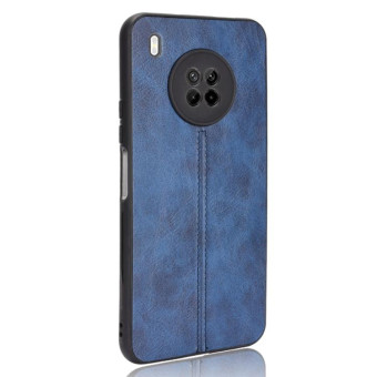 For Huawei Y9a Shockproof Sewing Cow Pattern Skin PC + PU + TPU Case(Blue)