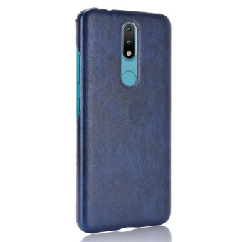 For Nokia 2.4 Shockproof Litchi Texture PC + PU Case(Blue)