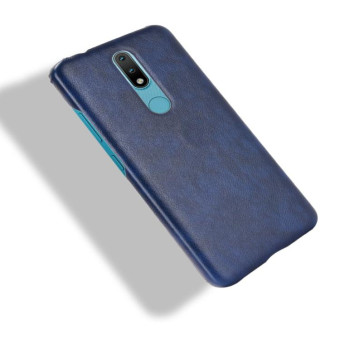 For Nokia 2.4 Shockproof Litchi Texture PC + PU Case(Blue)