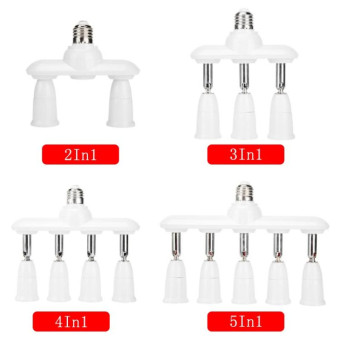 1 to 5 E27 to E27 Socket Distributor Adjustable Converter E27 LED Bulb Holder(5 in 1)