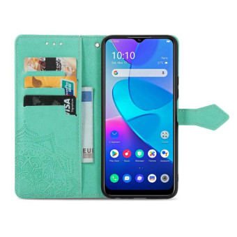 For vivo Y20 Mandala Flower Embossed Horizontal Flip Leather Case with Holder & Three Card Slots & Wallet & Lanyard(Green)
