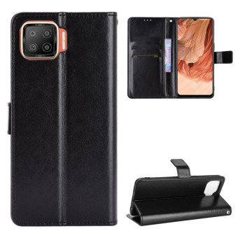 For OPPO F17 / A73 2020 Retro Crazy Horse Texture Horizontal Flip Leather Case with Holder & Card Slots & Photo Frame(Black)