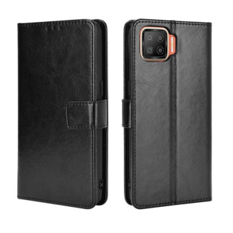 For OPPO F17 / A73 2020 Retro Crazy Horse Texture Horizontal Flip Leather Case with Holder & Card Slots & Photo Frame(Black)