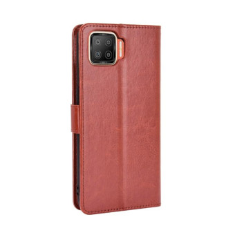 For OPPO F17 / A73 2020 Retro Crazy Horse Texture Horizontal Flip Leather Case with Holder & Card Slots & Photo Frame(Brown)
