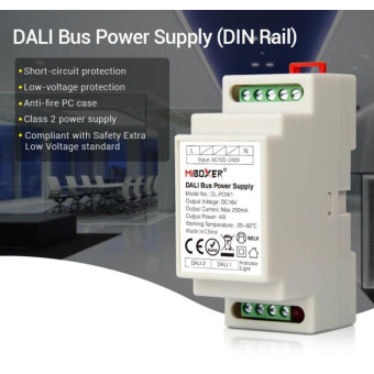 DL-POW1 DC16V DIN Rail DALI Bus Power Supply 4W Max 250mA LED Transformer for RGB CCT LED Downlight