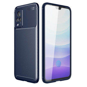 For vivo S9e Carbon Fiber Texture Shockproof TPU Case(Blue)