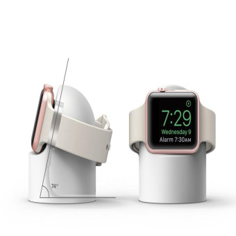 Retro Round Base Silicone Bracket For Apple Watch(White)
