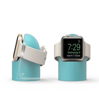 Retro Round Base Silicone Bracket For Apple Watch (Sky Blue)