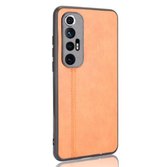 For Xiaomi Mi 10S Shockproof Sewing Cow Pattern Skin PC + PU + TPU Case(Orange)