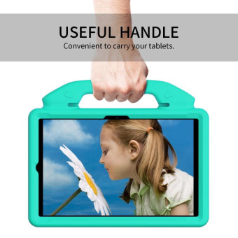 For Huawei MatePad 10.4 EVA Material Children Flat Anti Falling Cover Protective Shell with Thumb Bracket (Glacier Green)