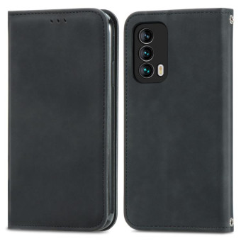 For Meizu 18 Retro Skin Feel Business Magnetic Horizontal Flip Leather Case With Holder & Card Slots & Wallet & Photo Frame(Black)