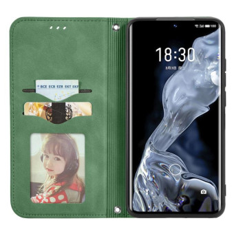 For Meizu 18 Retro Skin Feel Business Magnetic Horizontal Flip Leather Case With Holder & Card Slots & Wallet & Photo Frame(Green)