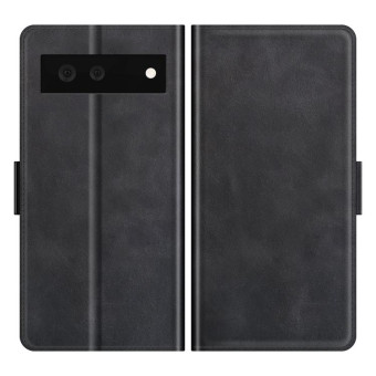 For Google Pixel 6 Dual-side Magnetic Buckle Horizontal Flip Leather Case with Holder & Card Slots & Wallet(Black)