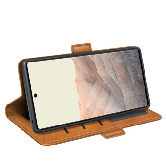 For Google Pixel 6 Dual-side Magnetic Buckle Horizontal Flip Leather Case with Holder & Card Slots & Wallet(Yellow)