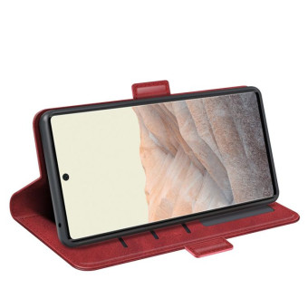 For Google Pixel 6 Dual-side Magnetic Buckle Horizontal Flip Leather Case with Holder & Card Slots & Wallet(Red)