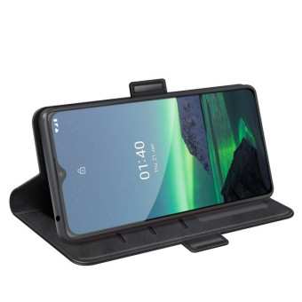 For Nokia 1.4 Dual-side Magnetic Buckle Horizontal Flip Leather Case with Holder & Card Slots & Wallet(Black)