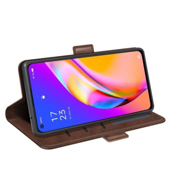 For OPPO A94 5G / F19 Pro+ 5G / Reno5 Z Dual-side Magnetic Buckle Horizontal Flip Leather Case with Holder & Card Slots & Wallet(Brown)