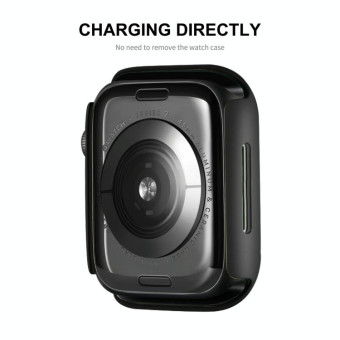 ENKAY Hat-Prince 2 in 1 PC Frame + 9H Tempered Glass Protector Full Coverage Case For Apple Watch Series 8 / 7 45mm(Green)