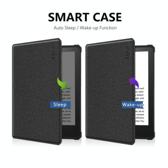 For Amazon Kindle Paperwhite 5 2021 ENKAY Solid Color Denim Texture Horizontal Flip Leather Tablet Case with Sleep / Wake-up Function(Black)