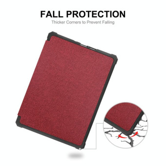 For Amazon Kindle Paperwhite 5 2021 ENKAY Solid Color Denim Texture Horizontal Flip Leather Tablet Case with Sleep / Wake-up Function(Wine Red)
