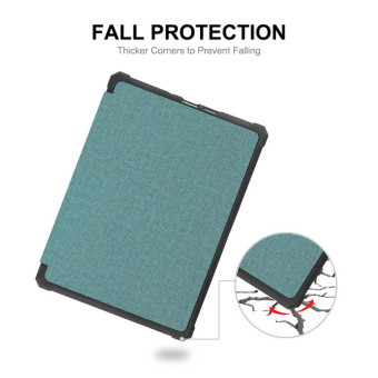 For Amazon Kindle Paperwhite 5 2021 ENKAY Solid Color Denim Texture Horizontal Flip Leather Tablet Case with Sleep / Wake-up Function(Green)