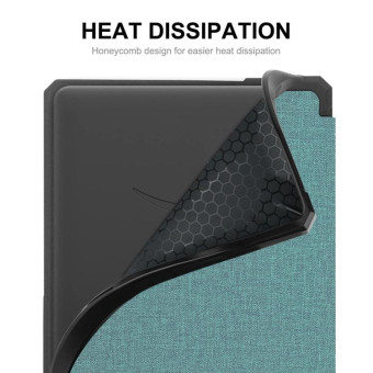 For Amazon Kindle Paperwhite 5 2021 ENKAY Solid Color Denim Texture Horizontal Flip Leather Tablet Case with Sleep / Wake-up Function(Green)