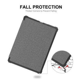 For Amazon Kindle Paperwhite 5 2021 ENKAY Solid Color Denim Texture Horizontal Flip Leather Tablet Case with Sleep / Wake-up Function(Grey)