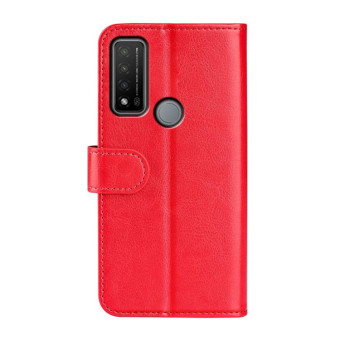 For TCL 20 R 5G R64 Texture Single Horizontal Flip Phone Protective Case with Holder & Card Slots & Wallet& Photo Frame(Red)