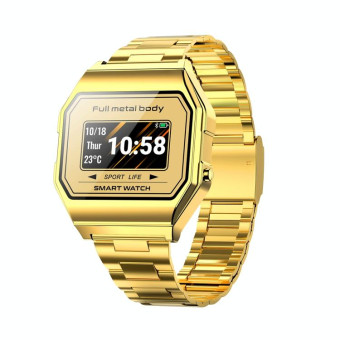 KW18  IP67 0.96 inch Steel Watchband Color Screen Smart Watch(Gold)
