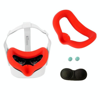 JD-391215 Suitable for Oculus Quest2 Generation VR Eye Mask Silicone Cover + Lens Cover Set(Gun gray)