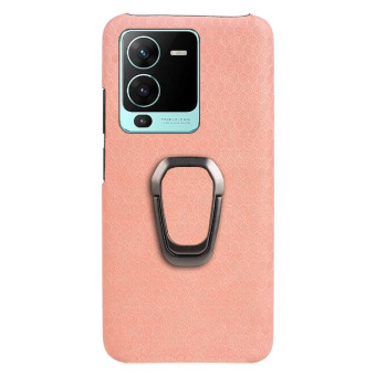 For vivo S15 Pro Ring Holder Honeycomb PU Phone Case(Pink)