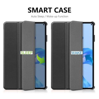 For Huawei MatePad Pro 11 2022 ENKAY Plastic Back Cover Smart Leather Stand Case(Dark Green)