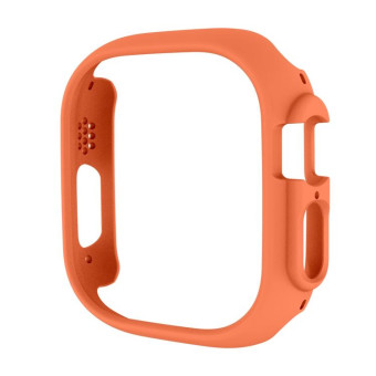 For Apple Watch Ultra / Ultra 2 49mm ENKAY 2 in 1 PC Case + Full Coverage 9H Tempered Glass Film(Orange)
