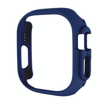 For Apple Watch Ultra / Ultra 2 49mm ENKAY 2 in 1 PC Case + Full Coverage 9H Tempered Glass Film(Dark Blue)