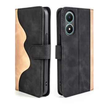 For vivo Y02s Stitching Horizontal Flip Leather Phone Case(Black)
