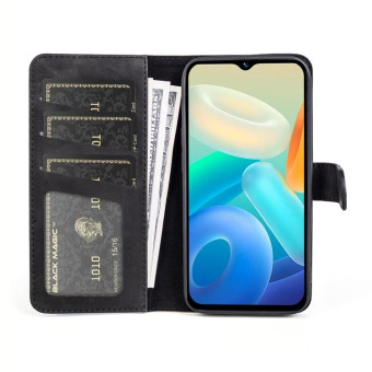 For vivo Y02s Stitching Horizontal Flip Leather Phone Case(Black)