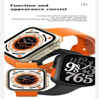 S8 Ultra 1.81 inch Color Screen Smart Watch,Support Heart Rate Monitoring/Blood Pressure Monitoring(Orange)