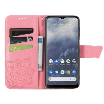 For Nokia G60 Butterfly Love Flower Embossed Horizontal Flip Leather Case with Bracket / Card Slot / Wallet / Lanyard(Pink)