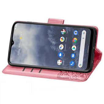 For Nokia G60 Butterfly Love Flower Embossed Horizontal Flip Leather Case with Bracket / Card Slot / Wallet / Lanyard(Pink)