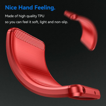 For Motorola Moto G Power 2020 Brushed Texture Carbon Fiber TPU Phone Case(Red)